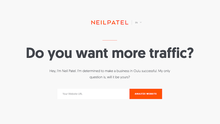Example of a clear Call-to-Action button from Nielpatel.