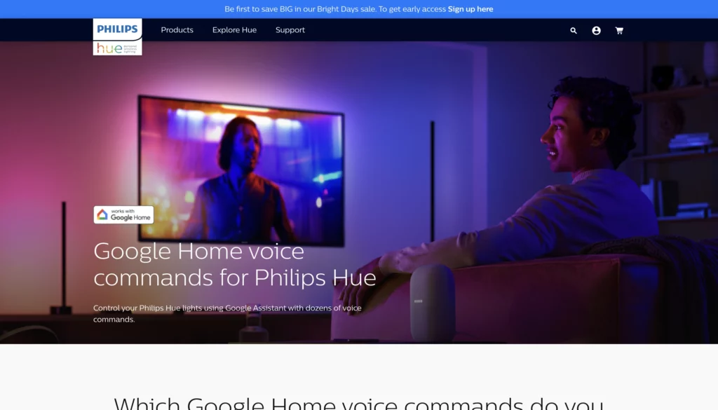 Image of voice search compatible products which is Philips Hue
