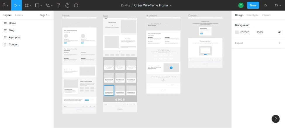 Website Wireframe on Figma offers collaboration between many users