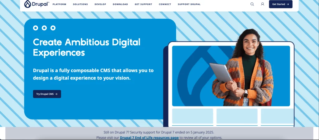 ตัวอย่าง CMS ยอดนิยม - Drupal 