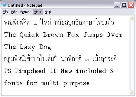 ฟอนต์ลายมือ PS Pimdeed II (พิมพ์ดีด)