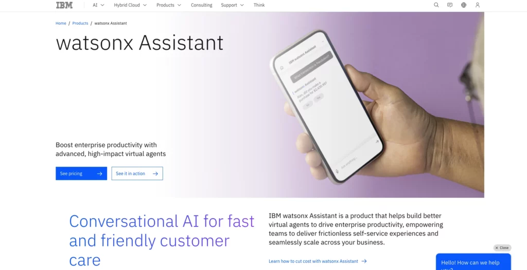 แนะนำ 7 AI Chatbot Platform ที่น่าสนใจ - IBM watsonx Assistant
