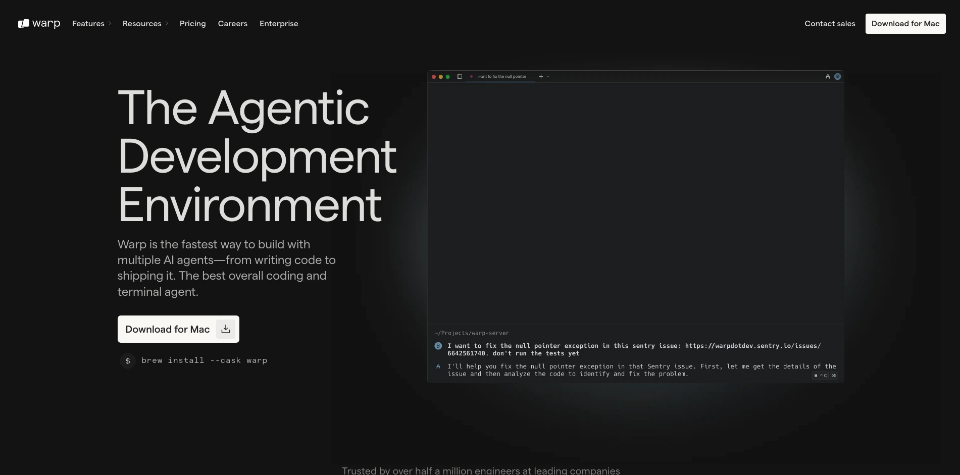 เครื่องมือ AI ที่รองรับการใช้งานบน Terminal - warp.dev